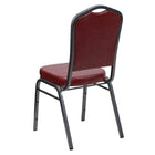 Flash Furniture – Chaise banquet empil Hercules, dos couronne, vinyle bourgogne, siège de 2,5 po, structure argentée, 4/paquet-Conception à dossier couronne