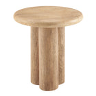 Modway - Tori Rond de 20 pouces Terrasse extérieure Béton Table d’appoint - Travertin-Construction en béton massif