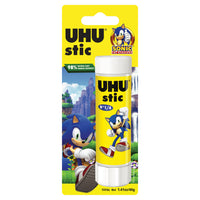 UHU - Bâton de colle lavable non toxique - Sonic The Hedghog - 40 g - Blanc-Formule de colle composée à 98 % d'ingrédients naturels, incl. eau.