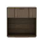 Manhattan Comfort - Table de nuit Clive 22" style mid-century moderne à 1 tiroir - Noyer et noir-Table de nuit aux lignes épurées fabriquée en bois manufacturé avec des accents métalliques pour un look de chambre moderne et raffiné