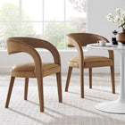 Modway - Pinnacle Performance Velvet Chaise à manger Ensemble de 2 - Brown-Épingles de pied non marquées