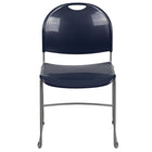 Flash Furniture - Chaise ultra-compacte empilable marine de la série HERCULES avec une et cadre enduit de poudre argentée-Ensemble de 5 chaises empilables polyvalentes