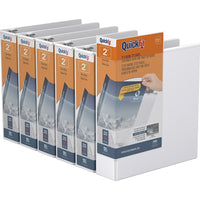Reliure à anneaux View QuickFitMD 2 po AD-blanc, Paquet de 6-Vue en anneau rond, blanc, capacité de 400 feuilles, 2"