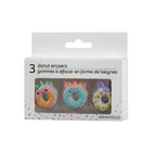 Merangue - Effaces Donut Licorne - Paquet de 3-Effaces en 3D en forme de beigne licorne