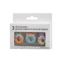 Merangue - Effaces Donut Licorne - Paquet de 3-Effaces en 3D en forme de beigne licorne