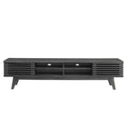 Modway - Render Centre de divertissement 70 po Meuble TV, Fusain-Deux tablettes de rangement ajustables