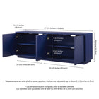 Hudson&Canal - Meuble TV Hanson pour téléviseurs jusqu'à 75" - Bleu foncé-Dimensions du produit : 15,5" L x 70" l x 24" H