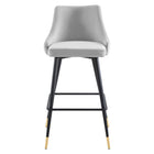 Modway - Adorn Performance Velvet Tabouret de bar - Gris clair-Livré entièrement assemblé