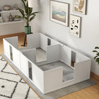 PawHut - Caisse de mise bas avec portes amovibles pour grands chiens - 96 po L x 47 po l x 19 po H-Installation facile avec une disposition à deux pièces qui sépare la mère et les chiots