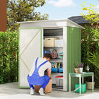 Outsunny - Cabanon de rangement extérieur 5 x 3 pi avec étagère réglable vert-Étagère réglable à 2 niveaux pour un rangement flexible 