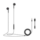 Evry - Écouteurs filaires avec adaptateur USB-C, noir-Microphone intégré pour des appels mains libres