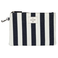Gry Mattr - Pochette rayée - bleu marine-Toile de coton