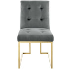 Modway - Privy Acier inoxydable doré Performance Velvet Chaise à manger - Charbon de bois doré-Livré entièrement assemblé