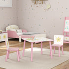 Qaba - Ensemble table et chaises 3 pièces pour enfants garçons et filles âgés de 3 à 8 ans - rose-Bords lisses pour une sécurité accrue pendant les jeux  
