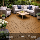 MotionGrey - Dalles de terrasse extérieures  à 4 lattes, emboîtables et imperméables, pour patio, balcon et jardin - Beige - ensemble de 20 pièces-7
