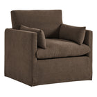 Modway - Wellfleet Slipcover Mélange de lin Fauteuil - Cacao-Chaise d’accent couverte