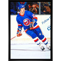 Mike Bossy New York Islanders Action sur toile - Toile encadree - 22" x 31"-Impression sur toile de qualité supérieure avec bordures enveloppées