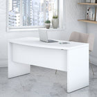 Bush Business Furniture - Bureau à devant arqué 60 po Echo, blanc pur (KI60105-03)-La surface épaisse avec un fini durable en stratifié thermofusionné protège le meuble contre les rayures et les taches