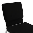 Flash Furniture – Chaise d’église emp. Hercules, 18,5 po de large, siège de 4,25 po d’épaisseur, noir, cadre argenté, 40-Finition du cadre en veine d'argent