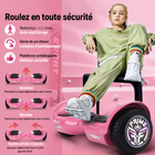 Gyrocopters - Hoverboard PRIME pour enfants - Vitesse de 15 km/h - 300 W - 6,5 pouces - Roues LED - Haut-parleur Bluetooth - Rose-Technologie avancée d'auto-équilibrage anti-chute