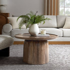 Modway - Holloway Rond de 30 po Bois Table basse - Noyer-Conception de tambour circulaire lisse