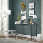 Hudson&Canal - Bureau Inez 48" - Bronze noirci-Le bureau présente un espace inférieur ouvert avec une barre transversale enveloppante