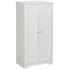 HOMCOM - Armoire de rangement 27,6 po L - blanc-Le design rustique allie l’élégance vintage avec des portes shaker et des détails de grain de bois 