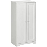 HOMCOM - Armoire de rangement 27,6 po L - blanc-Le design rustique allie l’élégance vintage avec des portes shaker et des détails de grain de bois 