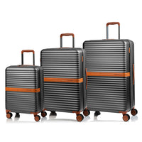 Champs - Vintage II Ensemble de Bagages 3 Pièces - Gris Foncé-Système d'expansion sur toutes les mallettes