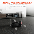 MotionGrey - Ensemble  de 2 haltères réglables V2 avec cadrans de réglage rapide et bases de rangement - 5 à 26,5 lb-Couleur : Noir