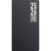 DateWorks - Planificateur de poche mensuel Classique Noir 2025-2026 - 3,5 po x 6,5 po - Bilingue-Juin 2024 - Décembre 2026