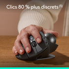 Logitech - Souris trackball sans fil MX Ergo S Plus - Graphite-Plastique recyclé: Les composants en plastique de la souris rechargeable sans fil MX Ergo S sont fabriqués à partir de 20 % de PLASTIQUE RECYCLÉ POST-CONSOMMATION certifié 