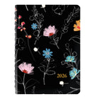 Blueline - 2026 Agenda hebdomadaire/mensuel Dramatic Floral avec couverture imprimée - 8 po x 5 po - Bilingue-Agenda hebdomadaire avec espace ligné chaque jour de la semaine