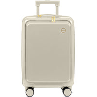 Champs - Valise cabine Onyx - Ivoire-Easy-access front pocket. . Padded laptop compartment fits up to a 15.6” laptop, with a dedicated tablet sleeve for extra protection. Compression strap keeps your devices secure and in place. TSA-approved lock ensures both the front pocket and main compartment stay protected. Multiple storage pockets provide organized space for your phone, chargers, cables, boarding pass, passport, sunglasses, and documents. Snap-closure front pocket offers quick and full accessibility t