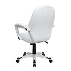 Flash Furniture - Fauteuil de direction mi-dossier, accoudoirs fixes, blanc-Siège et dossier profilés