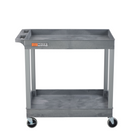 Luxor - Chariot utilitaire polyvalent à deux plateaux cuvettes Luxor TUFFY XL - 32" L x 18" P - gris-Supporte jusqu'à 400 livres réparties uniformément sur les deux plateaux, chaque plateau pouvant contenir 200 livres