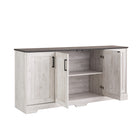 Prepac - Table console Rustic Ridge 4 portes 66 po avec rangement, buffet avec étagères - Blanc vieilli-7