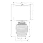 Monarch Specialties - Luminaire - 17 po H Lampe De Table - Résine Grise - Abat-Jour Ivoire / Crème - Contemporain-Illuminez votre espace sans effort grâce à l'interrupteur pratique à bouton rotatif marche/arrêt qui alimente une ampoule standard de 60 W (non incluse) pour une lampe décorative très efficace
