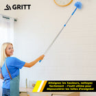 Gritt Commercial - Brosse chasse-toiles avec manche télescopique de 6 pi - Lot de 3-Longueur de la brosse : 6 11/16 po