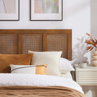 Modway - Sirocco Rotin et bois Lit de plateforme King, Noyer-Sangle synthétique de canne en rotin
