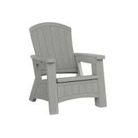 Suncast - Chaise Adirondack avec rangement - Gris colombe-Capacité de poids de 375 lb.