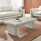 Modway - Relic Béton texturé Table basse - Blanc-Bords à nez taureau