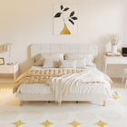 HOMCOM - Cadre de lit plateforme avec tête de lit réglable king size - blanc-La douce polaire teddy apporte chaleur et style à votre chambre 