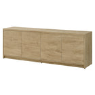 Hudson&Canal - Meuble TV Desmond pour téléviseurs jusqu'à 78" - Chêne clair-Le dessus a une capacité de poids de 75 lb, les étagères du milieu peuvent supporter 25 lb, les étagères inférieures supportent 50 lb