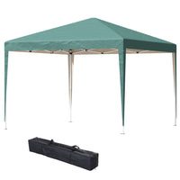 Outsunny - Tente gazébo pliante d'extérieur 10 pi l x 10 pi L - Vert foncé-Auvent en oxford 210D résistant à l'eau, protège contre les rayons UV et réduit la chaleur