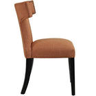 Modway - Curve Tissu Fauteuil d’appoint de salle à manger Ensemble de 2 - Orange-Moulures cloutées à clous