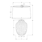 Monarch Specialties - Luminaire - 26 po H Lampe De Table - Crème Céramique - Abat-Jour Ivoire / Crème - Transitionnel-Avec un cordon noir de 5 pieds de long, ce décoratif pratique de taille parfaite peut être placé sur une table d'appoint ou d'extrémité dans votre salon ou bureau à domicile, ou sur votre table de chevet pour un charme éclectique dans votre chambre à coucher