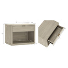 Manhattan Comfort - Ensemble de 2 tables de chevet modernes Evelyn 32" à 1 tiroir - Naturel-Des bords lisses et arrondis ajoutent un charme moderne et améliorent la sécurité