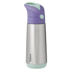 b.box - Bouteille Isotherme - 500ml - Pop Lilas-Couvercle avec paille étanche et bouton-poussoir adapté aux petites mains