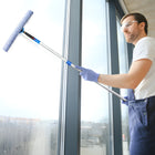 Gritt Commercial - Ensemble professionnel de nettoyage de vitres - Raclette de 18 po - Lave-vitres de 18 po - Perche télescopique de 6 pi - Lot de 3-Longueur maximale du manche : 6 pi